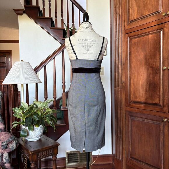 Sandro Office Siren CorpCore Grey and Black Dress Pencil Vintage - Picture 3 of 6